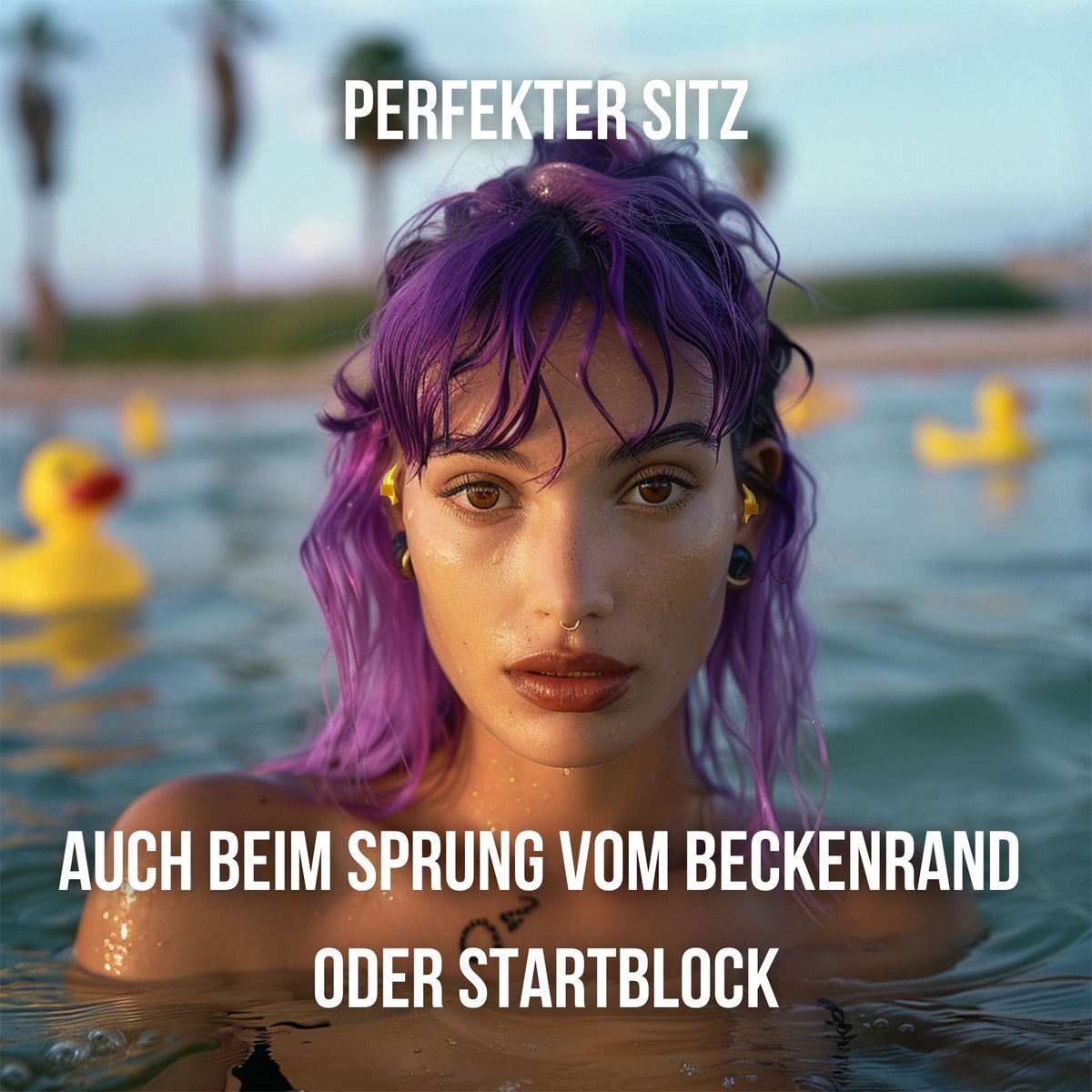 NACHFÜLLPACK -  "Quietscheentchen" Ohrstöpsel zum Schwimmen & Schnorcheln | sicherer Sitz beim Sprung vom Beckenrand oder Startblock