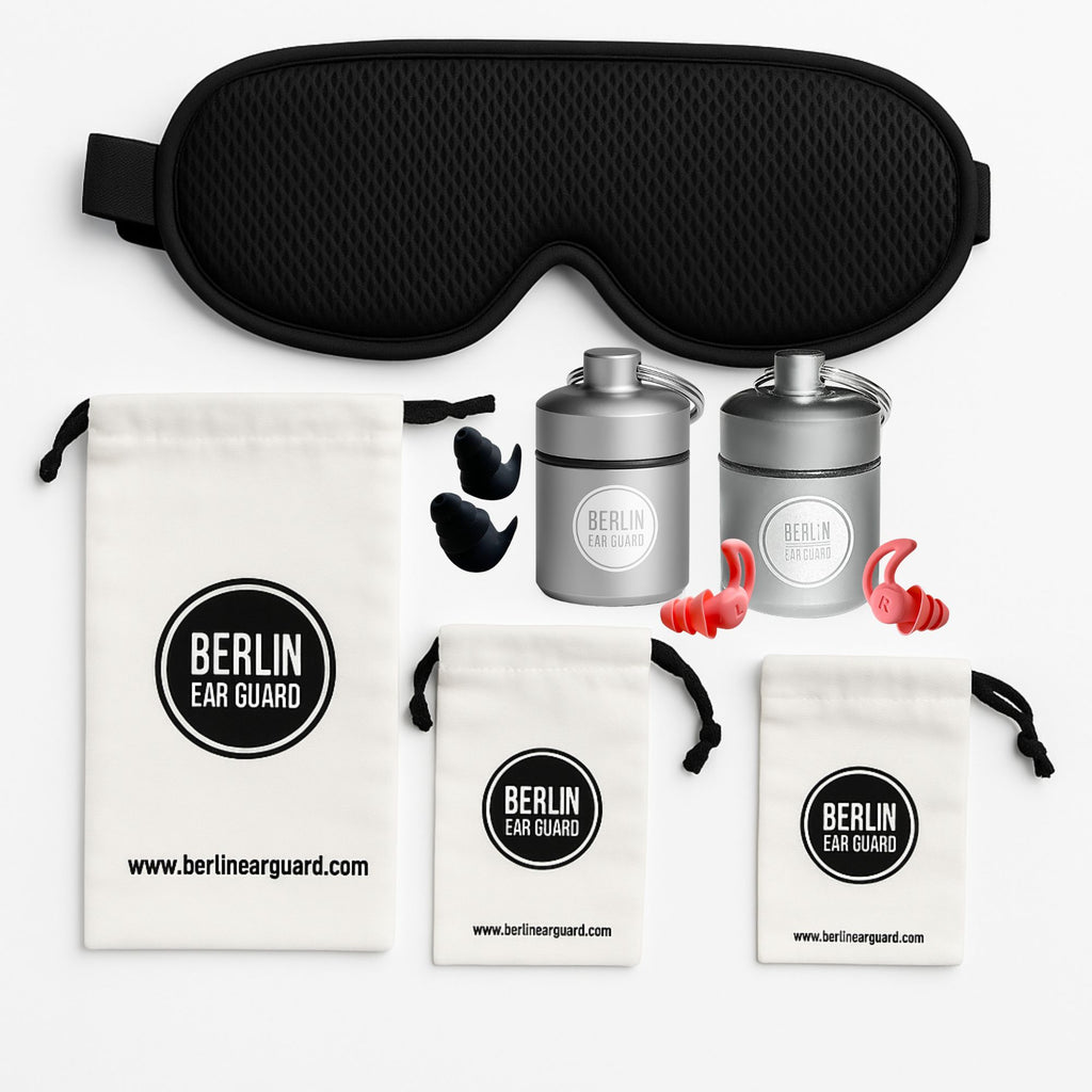 tiefschlaf bundle berlin ear guard seitenschläfer ohrstöpsel zum Schlafen gegen Schnarchen +  schlafmaske + mäuseohr ohrstöüsel + mehr