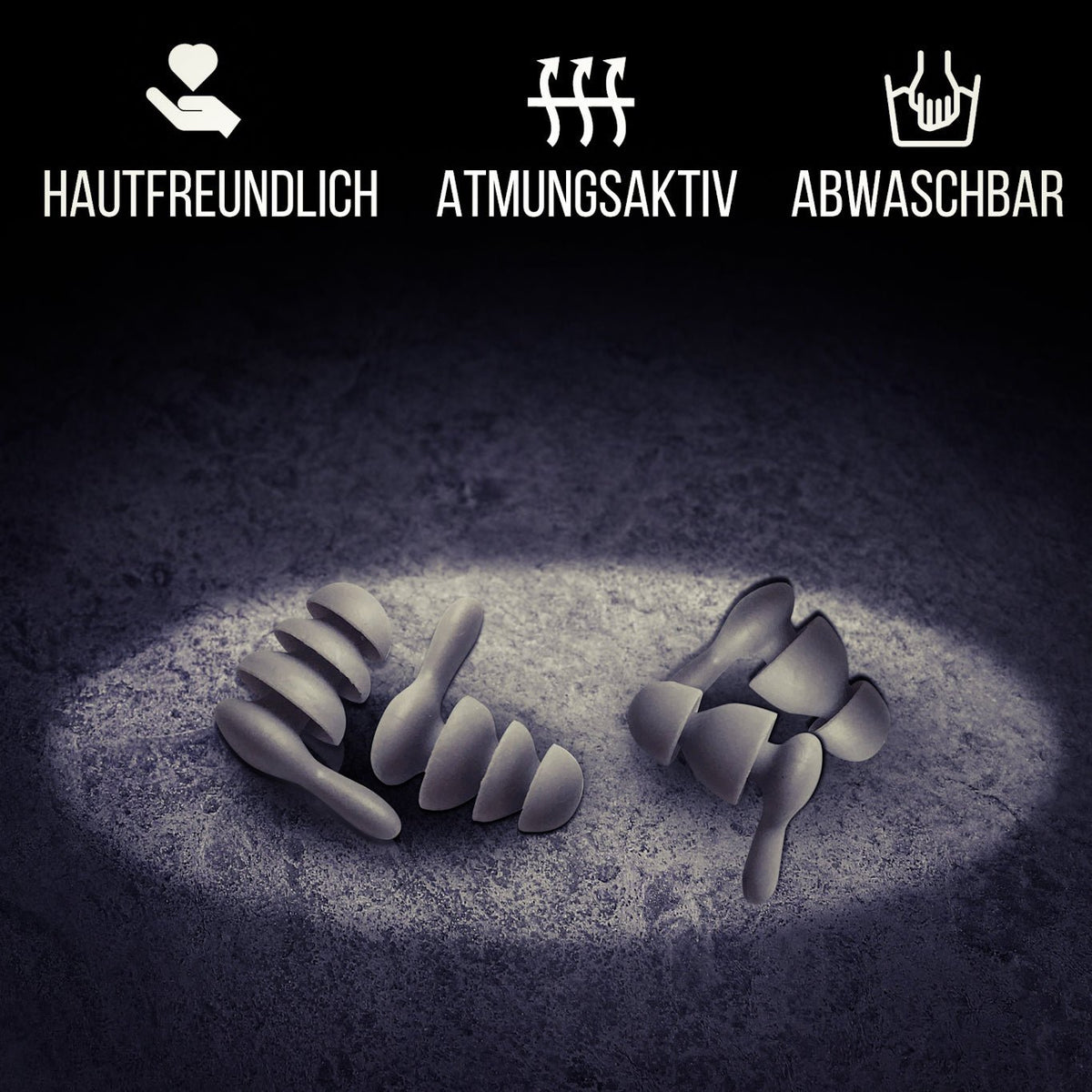 Ohrenstöpsel - Set "Jute Nacht" | Ohrstöpsel zum Schlafen | 2 Paar S+ M / L | hautfreundlich, atmungsaktiv, abwaschbar