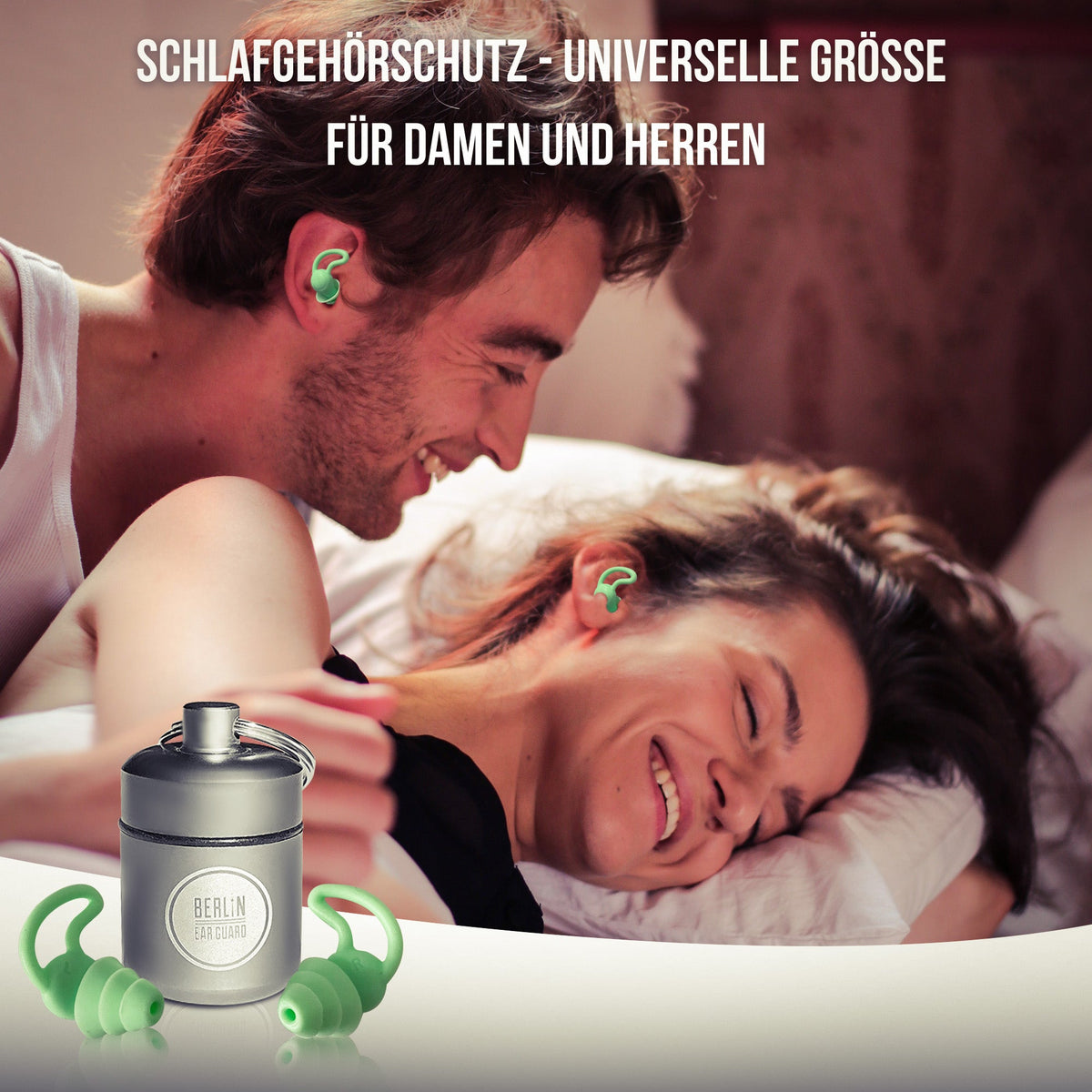 OHRSTÖPSEL "BERLINER PFLANZE" SCHLAFGEHÖRSCHUTZ GEGEN SCHNARCHEN ZUM SCHLAFEN IN SEITENLAGE | 24DB SNR - BERLIN EAR GUARD® OHRSTÖPSEL SHOP